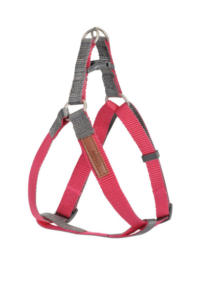Camon шлейка для собак регулируемая двухцветная, розовый/серый, 2,5х60/100 см