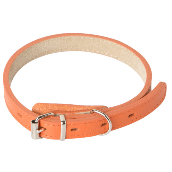 Mr.Kranch ошейник для собак, из натуральной кожи, прямой, 29-35 см, оранжевый
