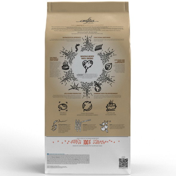 CRAFTIA NATURA сухой корм для щенков миниатюрных и мелких пород с лососем и сельдью - 7 кг