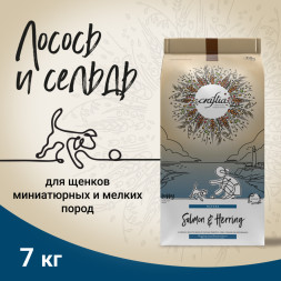 CRAFTIA NATURA сухой корм для щенков миниатюрных и мелких пород с лососем и сельдью - 7 кг