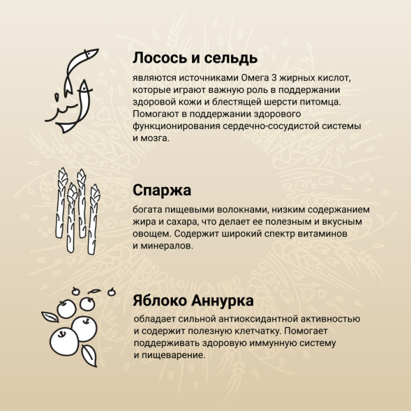 CRAFTIA NATURA сухой корм для щенков миниатюрных и мелких пород с лососем и сельдью - 7 кг