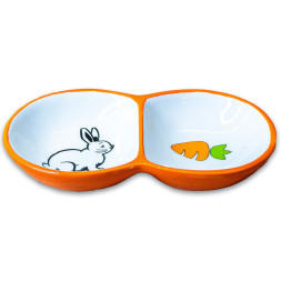 Mr.Kranch миска для грызунов двойная, 2х50 мл, оранжевая