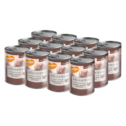 Мнямс Delicatesse Сальтимбокка по-римски влажный корм для собак паштет из индейки с ветчиной и телятиной, в консервах - 400 г х 12 шт