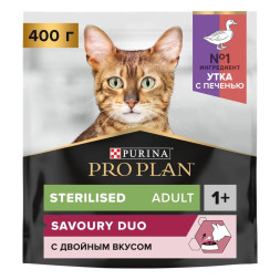 Pro Plan Cat Adult Sterilised сухой корм для стерилизованных кошек с уткой и печенью - 400 г