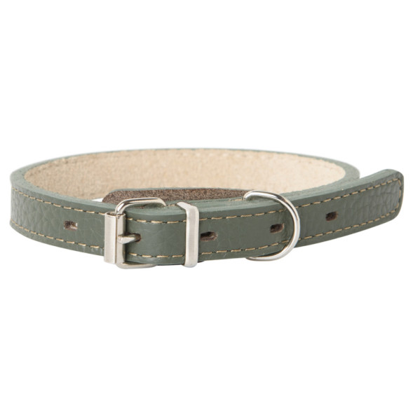 Mr.Kranch ошейник для собак, из натуральной кожи, прямой, 29-35 см, оливковый