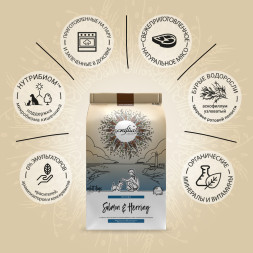 CRAFTIA NATURA сухой корм для взрослых собак миниатюрных и мелких пород с лососем и сельдью - 640 г