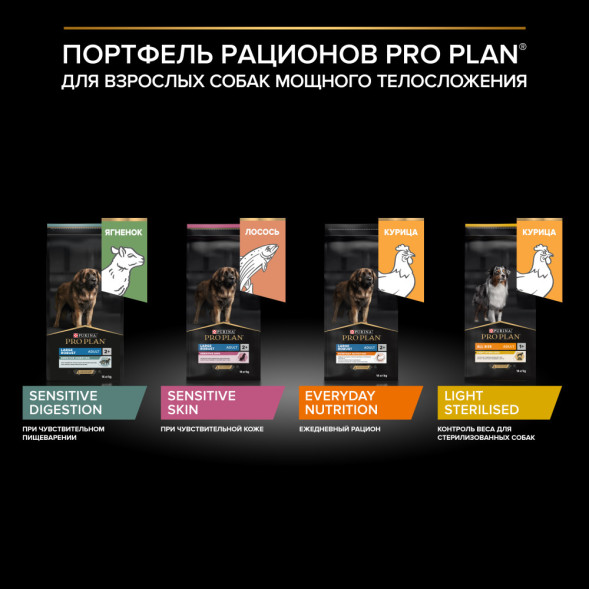 Pro Plan Opti Balance Large Robust сухой корм для взрослых собак крупных пород с мощным телосложением с курицей - 14 кг