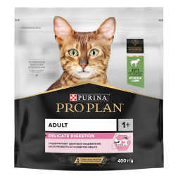 Сухой корм Purina Pro Plan для кошек с чувствительным пищеварением и привередливых к еде с ягненком - 400 г