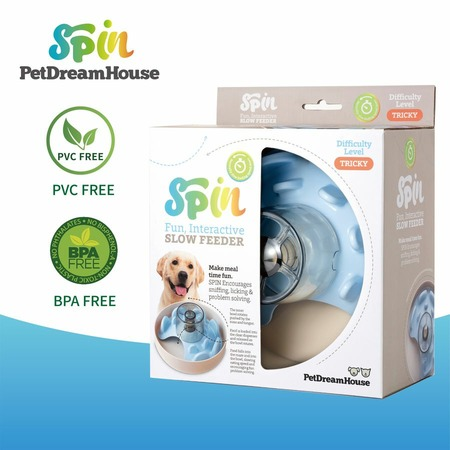 PetDreamHouse SPIN Interactive Feeder UFO Maze Baby Blue Tricky интерактивная система кормления Спин - нло лабиринт, голубая - 700 г