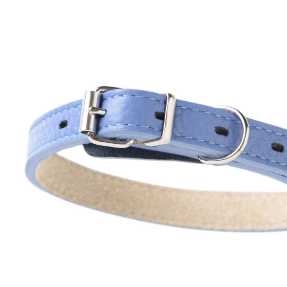 Mr.Kranch ошейник для собак, из натуральной кожи, прямой, 29-35 см, васильковый