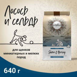 CRAFTIA NATURA сухой корм для щенков миниатюрных и мелких пород с лососем и сельдью - 640 г