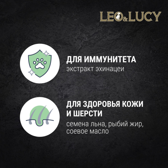 LEO&amp;amp;LUCY сухой холистик корм для взрослых собак крупных пород с ягненком и яблоком - 12 кг