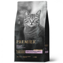 Premier Cat Salmon&Turkey ADULT (Свежее филе лосося с индейкой для кошек) 400 г