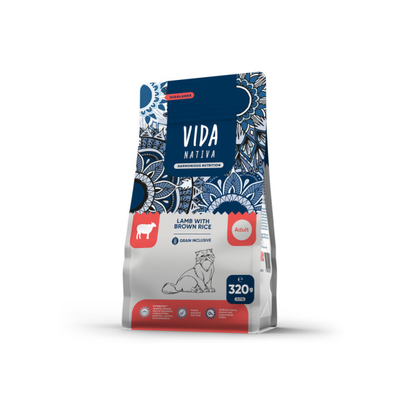 Vida Nativa сухой корм для взрослых кошек, с ягненком и бурым рисом - 320 г