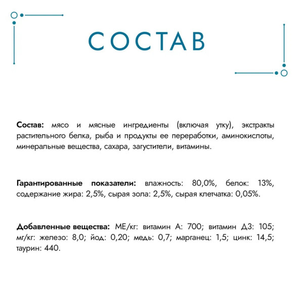 Гурмэ Перл Нежное филе влажный корм для кошек, с уткой в соусе - 75 г х 26 шт