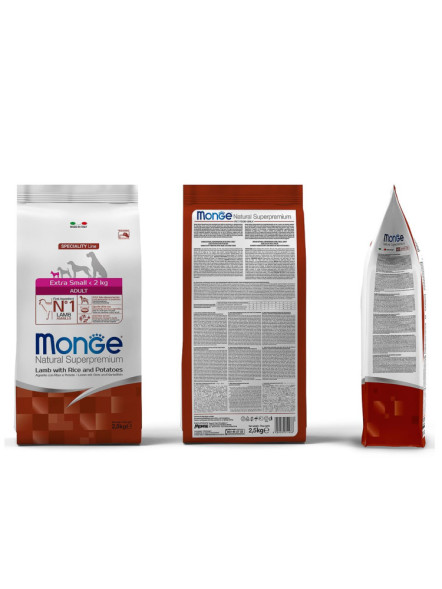 Monge Dog Speciality Extra Small сухой корм для взрослых собак миниатюрных пород с ягненком, рисом и картофелем 2,5 кг