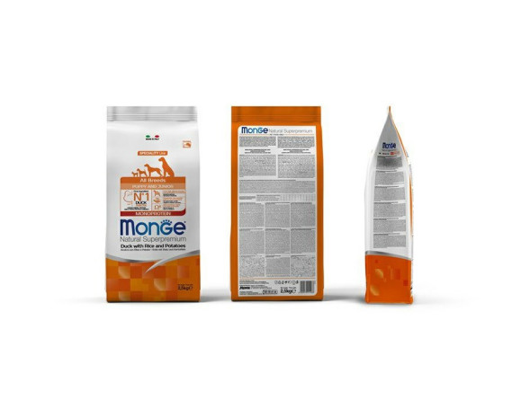 Monge Dog Speciality Line Monoprotein сухой корм для щенков всех пород с уткой, рисом и картофелем - 2,5 кг