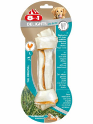 8in1 DENTAL DELIGHTS L косточка с куриным мясом для крупных собак с минералами 21 см