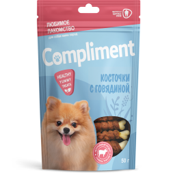 Compliment лакомство для собак мини-пород Аппетитные косточки с говяжьим фаршем - 50 г