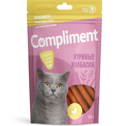 Compliment лакомство для кошек Куриные колбаски - 50 г