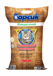 Барсик Натуральный наполнитель впитывающий древесный - 15 л