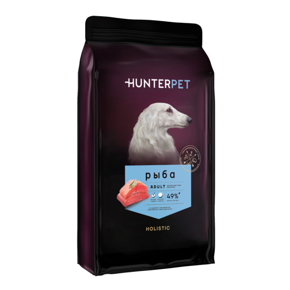 HUNTERPET сухой корм для взрослых собак мелких и средних пород с рыбой - 3 кг