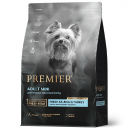 Premier Dog Salmon&amp;amp;Turkey ADULT Mini (Свежее филе лосося с индейкой для собак мелких пород) 3 кг