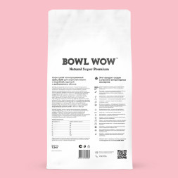 BOWL WOW сухой корм для взрослых кошек, с индейкой и яблоком - 1,5 кг