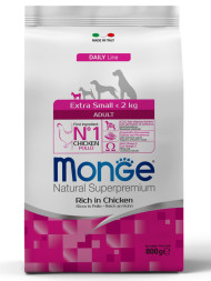 Monge Dog Extra Small сухой корм для взрослых собак миниатюрных пород с курицей 800 г