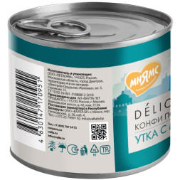 Мнямс Delicatesse Конфи по-гасконски влажный корм для собак паштет из утки с малиной, в консервах - 200 г х 12 шт