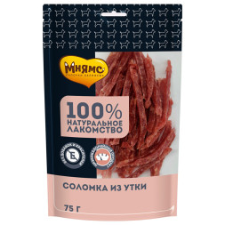 Мнямс лакомство для собак соломка из утки - 75 г