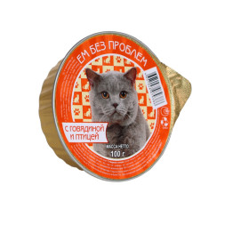 Ем без проблем влажный корм для кошек с говядиной и птицей, в ламистерах - 100 г х 20 шт