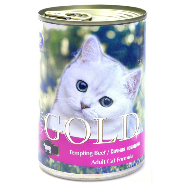 Nero Gold Adult Cat Formula Tempting Beef консервы для взрослых кошек с сочной говядиной - 810 г х 12 шт