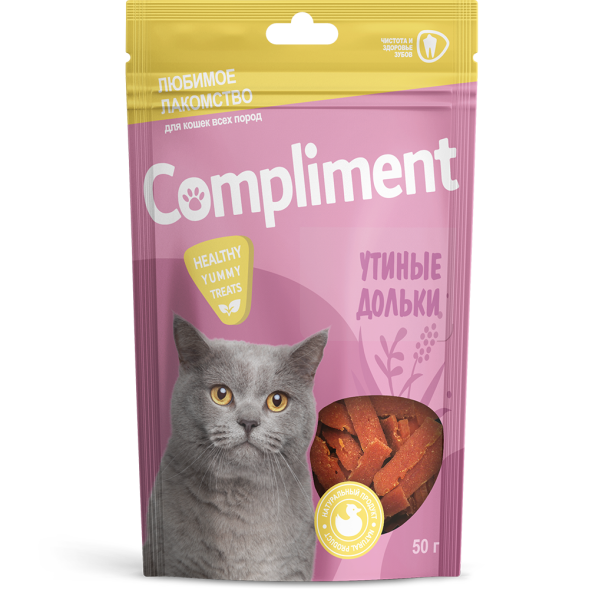 Compliment лакомство для кошек Утиные дольки - 50 г