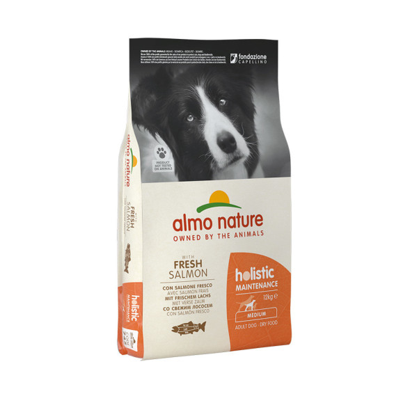 Almo Nature Holistic Adult Dog Medium &amp;amp; Salmon сухой корм класса холистик для взрослых собак средних пород с лососем - 12 кг
