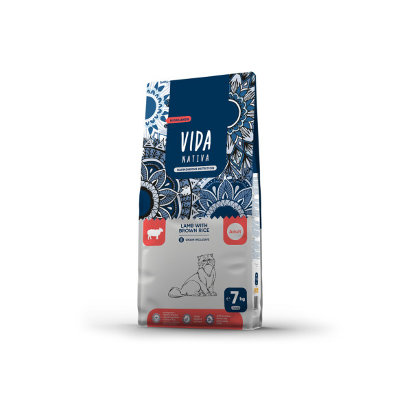 Vida Nativa сухой корм для взрослых кошек, с ягненком и бурым рисом - 7 кг