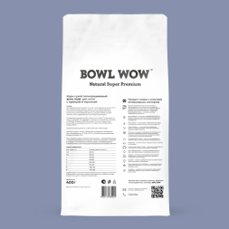 BOWL WOW сухой полнорационный корм для котят с курицей и черникой - 400 г