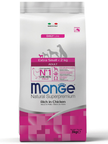 Monge Dog Extra Small сухой корм для взрослых собак миниатюрных пород с курицей 3 кг