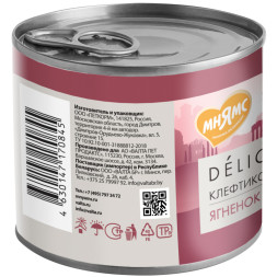 Мнямс Delicatesse Клефтико по-афински влажный корм для собак паштет из ягненка с морковью, в консервах - 200 г х 12 шт