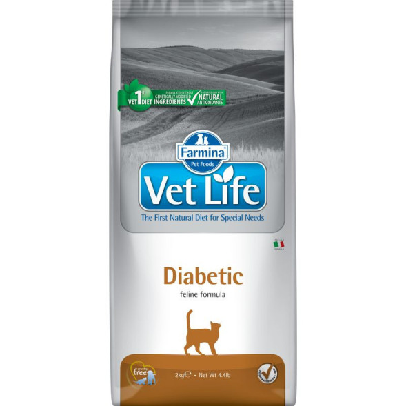 Farmina Vet Life Cat Diabetic сухой корм для взрослых кошек с сахарным диабетом - 2 кг