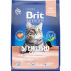 Brit Premium Cat Sterilised сухой корм для взрослых стерилизованных кошек с курицей и лососем - 2 кг