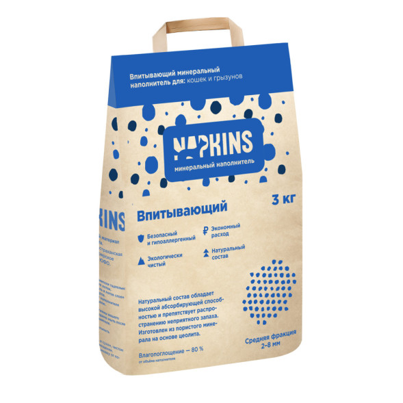 NAPKINS впитывающий наполнитель для кошачьего туалета - 6 л (3 кг)