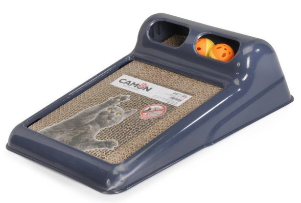 Camon когтеточка для кошек с мячиками, синяя, 40x28x12 cм