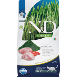 Farmina N&amp;amp;D Cat Spirulina Lamb &amp;amp; Wolfberry Adult сухой корм для взрослых кошек, с ягненком и ягодами годжи - 1,5 кг
