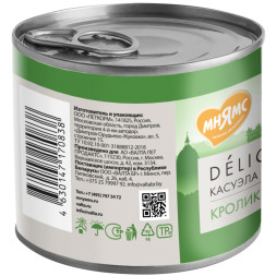 Мнямс Delicatesse Касуэла по-мадридски влажный корм для собак паштет из кролика с овощами, в консервах - 200 г х 12 шт