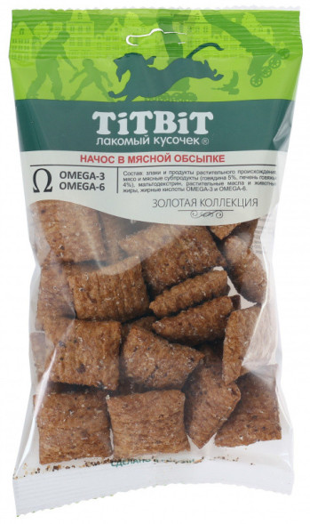 TiTBiT Золотая коллекция лакомство для собак начос в мясной обсыпке - 75 г