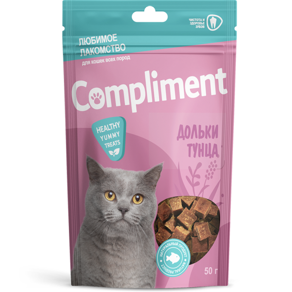 Compliment лакомство для кошек Дольки тунца - 50 г