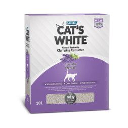 Cats White BOX Lavender наполнитель комкующийся с ароматом лаванды - 10 л