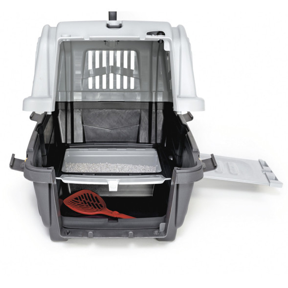 MPS SKUDO CAT TRAVEL переноска с лотком для наполнителя, 60x40x39 см, серая