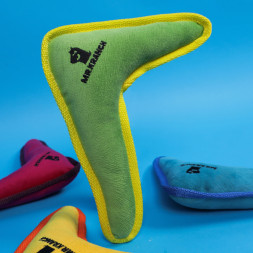 Mr.Kranch игрушка для собак средних и крупных пород Бумеранг с пищалкой 34х28,5х6,5см, зеленый